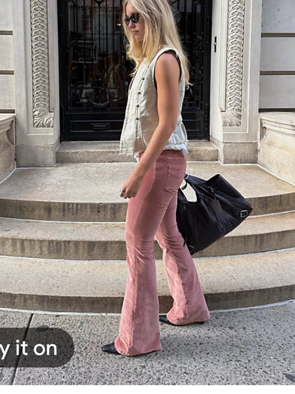 Corduroy Flare Jeans Dusty Pale Pink Free People Slim Kick Flare XS Women Lilac